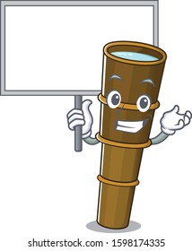 Telescope Scroll cute cartoon character bring a board