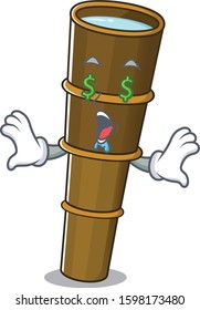 Telescope Scroll with Money eye cartoon character style