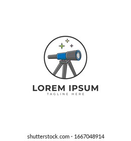 Telescope See Stars logo vector icon illustration