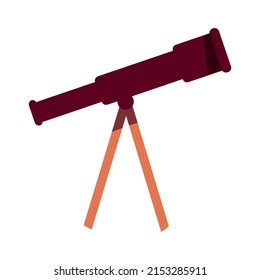 Telescope semi flat color vector object. Full sized item on white. Astronomy study. Investigative tool. Observing sky and stars. Simple cartoon style illustration for web graphic design and animation