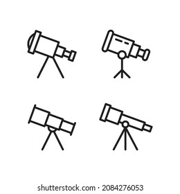 telescope set icon. high quality icons suitable for graphic assets for science and education, internet, web design, apps, drawing and coloring books, print media, etc. EPS 10 vector line icon