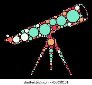 telescope shape vector design by color point