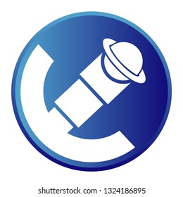 telescope sign with a planet