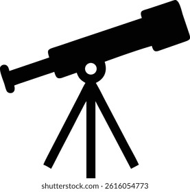 Telescope Silhouette Astronomy Science Exploration Equipment Design Template