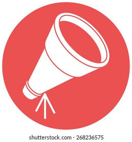 Telescope, silhouette, vector illustration, isolated on white background