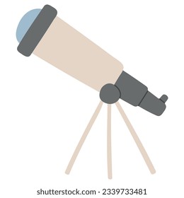 Telescope Single 1 cute on a white background, vector illustration.