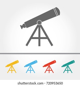 Telescope Single Icon Vector Illustration