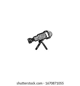 telescope sketch cartoon design with isolated on white background