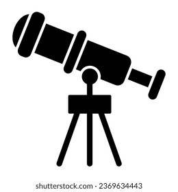 Telescope solid icon. Spyglass vector illustration isolated on white. Ocular glyph style design, designed for web and app. Eps 10