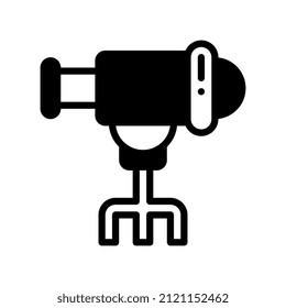 telescope solid style icon. vector illustration for graphic design, website, app. EPS 10