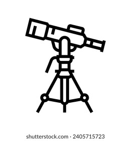 telescope space exploration line icon vector. telescope space exploration sign. isolated contour symbol black illustration