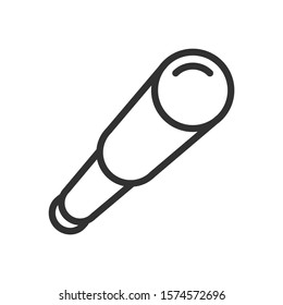 Telescope, Spyglass, linear icon. Editable stroke