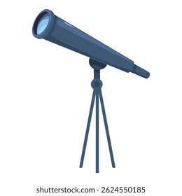 Telescope is standing on a tripod, ready for astronomical observations