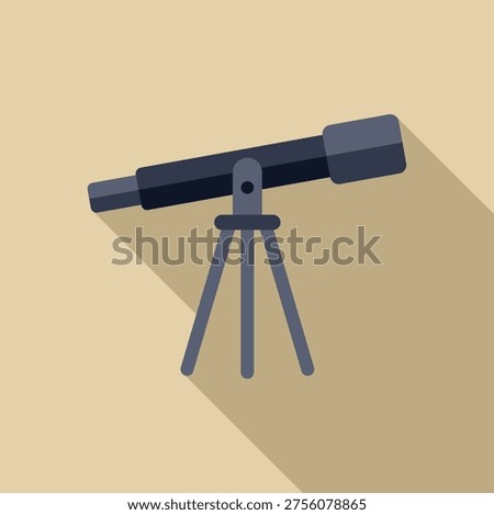 Telescope standing on a tripod, ready for astronomical observations and exploring the night sky 