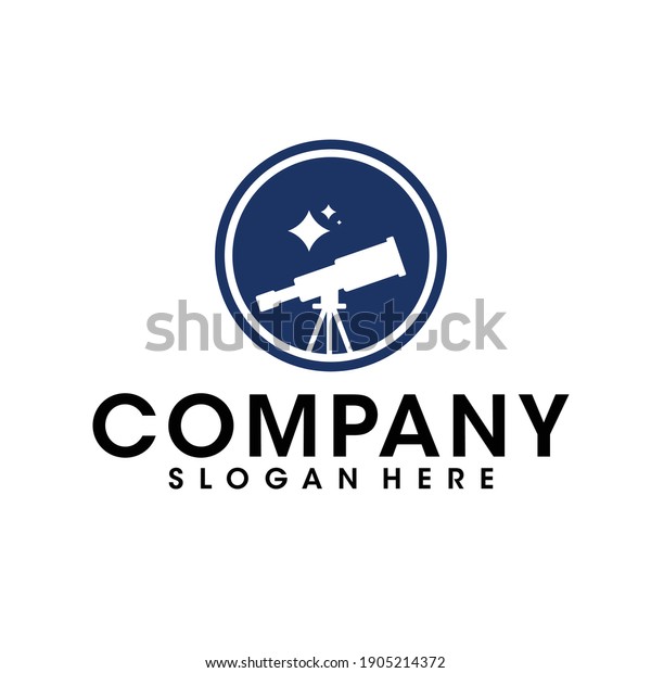 Telescope and star logo\
vector