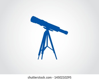 Telescope Star Universe Explore Discovery Astronomy Icon Symbol Blue