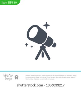Telescope with stars. Vector illustration EPS 10.