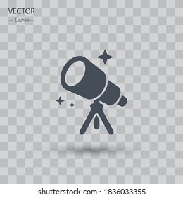 Telescope with stars. Vector illustration EPS 10.