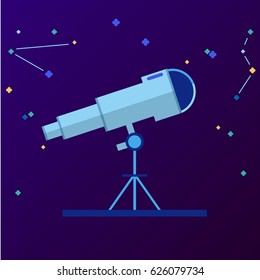 Telescope station design concept vector illustration