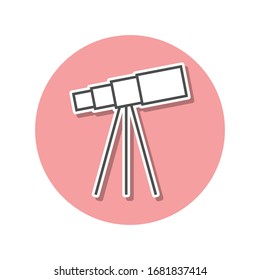 telescope sticker icon. Simple thin line, outline vector of web icons for ui and ux, website or mobile application
