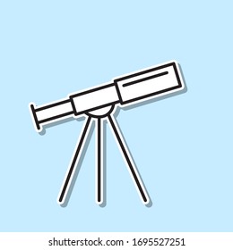 Telescope sticker icon. Simple thin line, outline vector of space icons for ui and ux, website or mobile application
