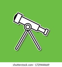 Teleskop Aufkleber Symbol. Einfache dünne Linie, Umrissvektor für Cartooning Space Icons für ui und ux, Website oder mobile Anwendung