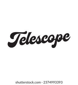 telescope text on white background.