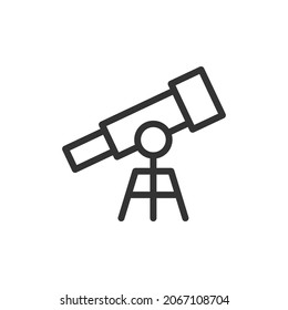 Telescope thin line icon. Symbol in trendy outline style. Premium design for web and apps. Perfect for UI. 
