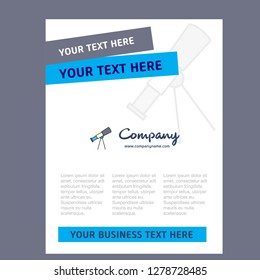 Telescope Title Page Design for Company profile ,annual report, presentations, leaflet, Brochure Vector Background