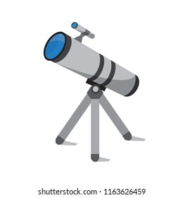 Telescope tool icon over white background. 