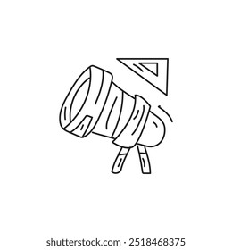 telescope with a triangle above it