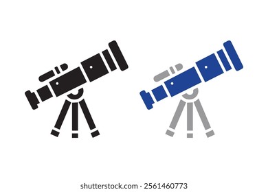 Telescope and Tripod silhouette Vector Illustration