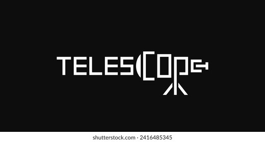 Telescope typografische Text Logo Design.