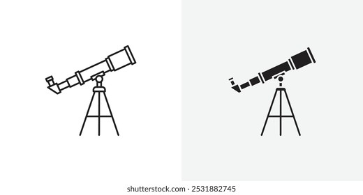 Conjunto de iconos de vector de telescopio. Ilustrador de Vector de stock. EPS 10