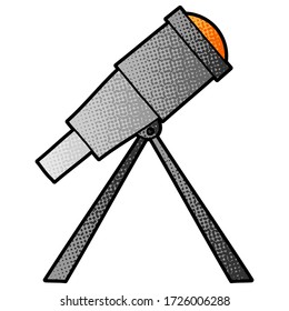 Teleskop Vektordesign. digitale Hand gezeichnet. Comicstil