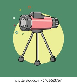 Telescope vector design or illustration with commercial use license for any purpose