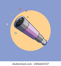 Telescope vector design or illustration with commercial use license for any purpose