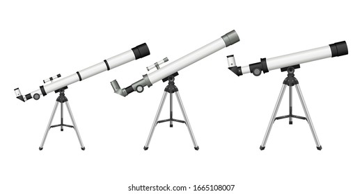 Ilustración de diseño de vectores del telescopio aislada en fondo blanco