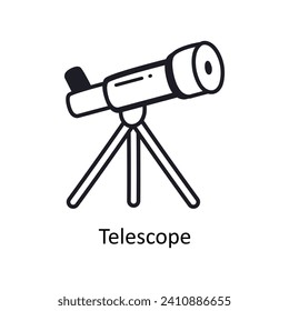 Telescope vector filled outline doodle Design illustration. Symbol on White background EPS 10 File