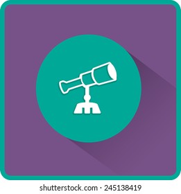 Telescope vector flat icon