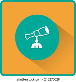 Telescope vector flat icon