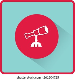 Telescope vector flat icon
