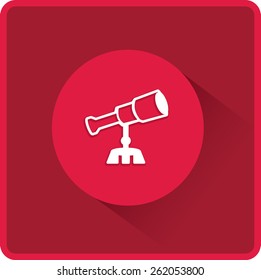 Telescope vector flat icon