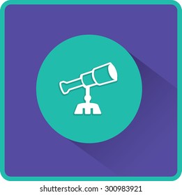 Telescope vector flat icon