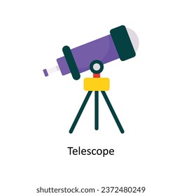 Telescope vector Flat Icon Design illustration. Symbol on White background EPS 10 File 