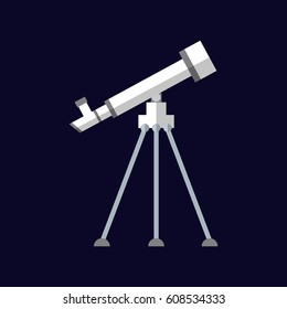 Telescope vector flat icon. Eps10