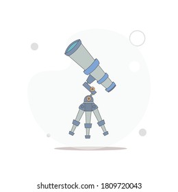 telescope vector flat illustration on white