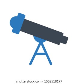 telescope vector glyph colour icon