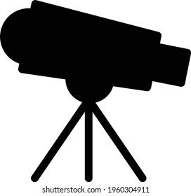 icono plano de glifo vectorial telescopio
