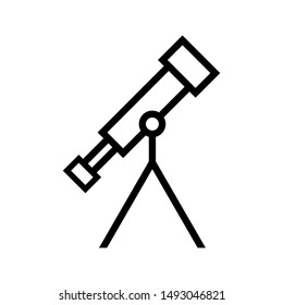 Telescope vector icon. astronomy illustration symbol. discovery logo or sign.